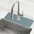 thumbnail image 1 of Yayeee Faucet Mat for Kitchen Sink 14.7" Diatomite Long Splash Guard Pad, Green Stripes Pattern, 1 of 7