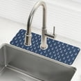 thumbnail image 1 of Yayeee Faucet Mat for Kitchen Sink 14.7" Diatomite Long Splash Guard Pad, Navy Blue Anchors Pattern, 1 of 7