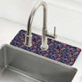 thumbnail image 1 of Yayeee Faucet Mat for Kitchen Sink 14.7" Diatomite Long Splash Guard Pad, Night Flower Blooms Pattern, 1 of 7