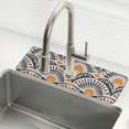 thumbnail image 1 of Yayeee Faucet Mat for Kitchen Sink 14.7" Diatomite Long Splash Guard Pad, Orange Art Pattern, 1 of 7