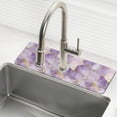 thumbnail image 1 of Yayeee Faucet Mat for Kitchen Sink 14.7" Diatomite Long Splash Guard Pad, Pastel Purple Marble Pattern, 1 of 7