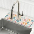 thumbnail image 1 of Yayeee Faucet Mat for Kitchen Sink 14.7" Diatomite Long Splash Guard Pad, Pink Abstract Pattern, 1 of 7