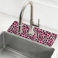 thumbnail image 1 of Yayeee Faucet Mat for Kitchen Sink 14.7" Diatomite Long Splash Guard Pad, Pink Floral Leopard Pattern, 1 of 7