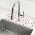 thumbnail image 1 of Yayeee Faucet Mat for Kitchen Sink 14.7" Diatomite Long Splash Guard Pad, Pink Polka Dots, 2 Pack, 1 of 7