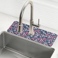 thumbnail image 1 of Yayeee Faucet Mat for Kitchen Sink 14.7" Diatomite Long Splash Guard Pad, Pink Vibrant Flowers Pattern, 1 of 7
