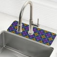 thumbnail image 1 of Yayeee Faucet Mat for Kitchen Sink 14.7" Diatomite Long Splash Guard Pad, Purple Stained Glass Pattern, 1 of 7