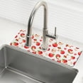 thumbnail image 1 of Yayeee Faucet Mat for Kitchen Sink 14.7" Diatomite Long Splash Guard Pad, Red Apple Heart Pattern, 1 of 7