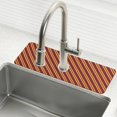 thumbnail image 1 of Yayeee Faucet Mat for Kitchen Sink 14.7" Diatomite Long Splash Guard Pad, Red Stripes Pattern, 2 Pack, 1 of 7