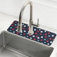 thumbnail image 1 of Yayeee Faucet Mat for Kitchen Sink 14.7" Diatomite Long Splash Guard Pad, Red White Stars, 1 of 7