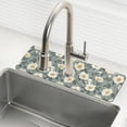 thumbnail image 1 of Yayeee Faucet Mat for Kitchen Sink 14.7" Diatomite Long Splash Guard Pad, Sage Green Flower Pattern, 1 of 7