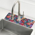 thumbnail image 1 of Yayeee Faucet Mat for Kitchen Sink 14.7" Diatomite Long Splash Guard Pad, Serene Floral Pattern, 2 Pack, 1 of 7