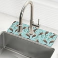 thumbnail image 1 of Yayeee Faucet Mat for Kitchen Sink 14.7" Diatomite Long Splash Guard Pad, Swimming Otters Pattern, 1 of 7