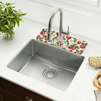 Yayeee Faucet Mat for Kitchen Sink 14.7" Diatomite Long Splash Guard Pad, Apple Leaves Pattern