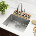thumbnail image 1 of Yayeee Faucet Mat for Kitchen Sink 14.7" Diatomite Long Splash Guard Pad, Black Clover Pattern, 1 of 7