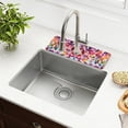 thumbnail image 1 of Yayeee Faucet Mat for Kitchen Sink 14.7" Diatomite Long Splash Guard Pad, Black Colorful Circles, 1 of 7