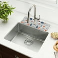 thumbnail image 1 of Yayeee Faucet Mat for Kitchen Sink 14.7" Diatomite Long Splash Guard Pad, Gray Cartoon Houses, 1 of 7