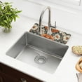 thumbnail image 1 of Yayeee Faucet Mat for Kitchen Sink 14.7" Diatomite Long Splash Guard Pad, Gray Floral Pattern, 1 of 7