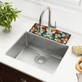 thumbnail image 1 of Yayeee Faucet Mat for Kitchen Sink 14.7" Diatomite Long Splash Guard Pad, Green Clover Pattern, 1 of 7