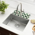 thumbnail image 1 of Yayeee Faucet Mat for Kitchen Sink 14.7" Diatomite Long Splash Guard Pad, Green and White Plaid Pattern, 1 of 7