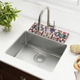 thumbnail image 1 of Yayeee Faucet Mat for Kitchen Sink 14.7" Diatomite Long Splash Guard Pad, Orange Geometric, 1 of 7