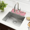 thumbnail image 1 of Yayeee Faucet Mat for Kitchen Sink 14.7" Diatomite Long Splash Guard Pad, Pink Gingerbread House, 1 of 7