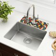 thumbnail image 1 of Yayeee Faucet Mat for Kitchen Sink 14.7" Diatomite Long Splash Guard Pad, Red Geometric, 1 of 7