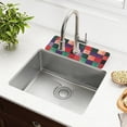 thumbnail image 1 of Yayeee Faucet Mat for Kitchen Sink 14.7" Diatomite Long Splash Guard Pad, Red and Purple Plaid Pattern, 1 of 7