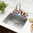 thumbnail image 1 of Yayeee Faucet Mat for Kitchen Sink 14.7" Diatomite Long Splash Guard Pad, White Checkered Pattern, 1 of 7