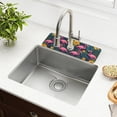 thumbnail image 1 of Yayeee Faucet Mat for Kitchen Sink 14.7" Diatomite Long Splash Guard Pad, Yellow Floral Flamingo, 1 of 7