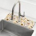 thumbnail image 1 of Yayeee Faucet Mat for Kitchen Sink 30" Diatomite Long Splash Guard Pad, Beige Birds Floral, 2 Pack, 1 of 7