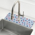 thumbnail image 1 of Yayeee Faucet Mat for Kitchen Sink 30" Diatomite Long Splash Guard Pad, Blue Cartoon Paw Pattern, 2 Pack, 1 of 7