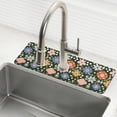 thumbnail image 1 of Yayeee Faucet Mat for Kitchen Sink 30" Diatomite Long Splash Guard Pad, Blue Geometric Flowers, 1 of 7