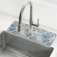 thumbnail image 1 of Yayeee Faucet Mat for Kitchen Sink 30" Diatomite Long Splash Guard Pad, Blue Hydrangeas Pattern, 2 Pack, 1 of 7