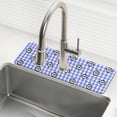 thumbnail image 1 of Yayeee Faucet Mat for Kitchen Sink 30" Diatomite Long Splash Guard Pad, Blue Plaid Horse Pattern, 1 of 7
