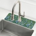 thumbnail image 1 of Yayeee Faucet Mat for Kitchen Sink 30" Diatomite Long Splash Guard Pad, Blue Wildflower Pattern, 2 Pack, 1 of 7