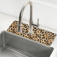thumbnail image 1 of Yayeee Faucet Mat for Kitchen Sink 30" Diatomite Long Splash Guard Pad, Brown Floral Leopard Pattern, 2 Pack, 1 of 7
