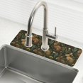 thumbnail image 1 of Yayeee Faucet Mat for Kitchen Sink 30" Diatomite Long Splash Guard Pad, Brown Floral Rabbits Pattern, 1 of 7
