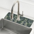 thumbnail image 1 of Yayeee Faucet Mat for Kitchen Sink 30" Diatomite Long Splash Guard Pad, Dark Green Flowers Pattern, 2 Pack, 1 of 7
