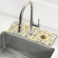 thumbnail image 1 of Yayeee Faucet Mat for Kitchen Sink 30" Diatomite Long Splash Guard Pad, Floral Birds Pattern, 2 Pack, 1 of 7