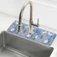 thumbnail image 1 of Yayeee Faucet Mat for Kitchen Sink 30" Diatomite Long Splash Guard Pad, Floral White Cat Pattern, 2 Pack, 1 of 7