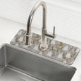 thumbnail image 1 of Yayeee Faucet Mat for Kitchen Sink 30" Diatomite Long Splash Guard Pad, Gray Floral Ghost, 1 of 7