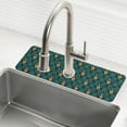 thumbnail image 1 of Yayeee Faucet Mat for Kitchen Sink 30" Diatomite Long Splash Guard Pad, Green Abstract Pattern, 2 Pack, 1 of 7