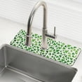 thumbnail image 1 of Yayeee Faucet Mat for Kitchen Sink 30" Diatomite Long Splash Guard Pad, Green Dot Triangles Pattern, 2 Pack, 1 of 7