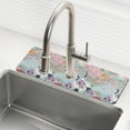thumbnail image 1 of Yayeee Faucet Mat for Kitchen Sink 30" Diatomite Long Splash Guard Pad, Green Floral Cranes Pattern, 1 of 7