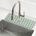 thumbnail image 1 of Yayeee Faucet Mat for Kitchen Sink 30" Diatomite Long Splash Guard Pad, Green Stripe Pattern, 2 Pack, 1 of 7