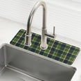 thumbnail image 1 of Yayeee Faucet Mat for Kitchen Sink 30" Diatomite Long Splash Guard Pad, Green Yellow Plaid Pattern, 1 of 7