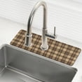 thumbnail image 1 of Yayeee Faucet Mat for Kitchen Sink 30" Diatomite Long Splash Guard Pad, Khaki Plaid Pattern, 2 Pack, 1 of 7