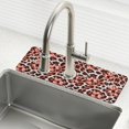 thumbnail image 1 of Yayeee Faucet Mat for Kitchen Sink 30" Diatomite Long Splash Guard Pad, Orange Floral Leopard Pattern, 2 Pack, 1 of 7