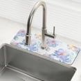thumbnail image 1 of Yayeee Faucet Mat for Kitchen Sink 30" Diatomite Long Splash Guard Pad, Pastel Flower Pattern, 1 of 7