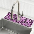 thumbnail image 1 of Yayeee Faucet Mat for Kitchen Sink 30" Diatomite Long Splash Guard Pad, Purple Floral Leopard Pattern, 2 Pack, 1 of 7
